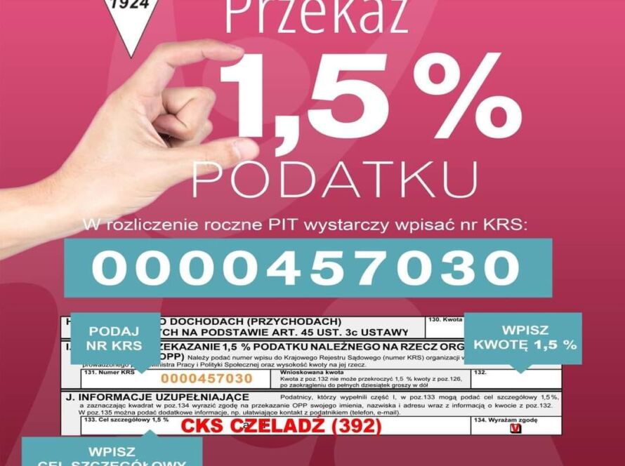 Wsparcie 1,5% dla CKS